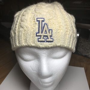 Los Angeles Dodger Winter Knit Beanie, Cream